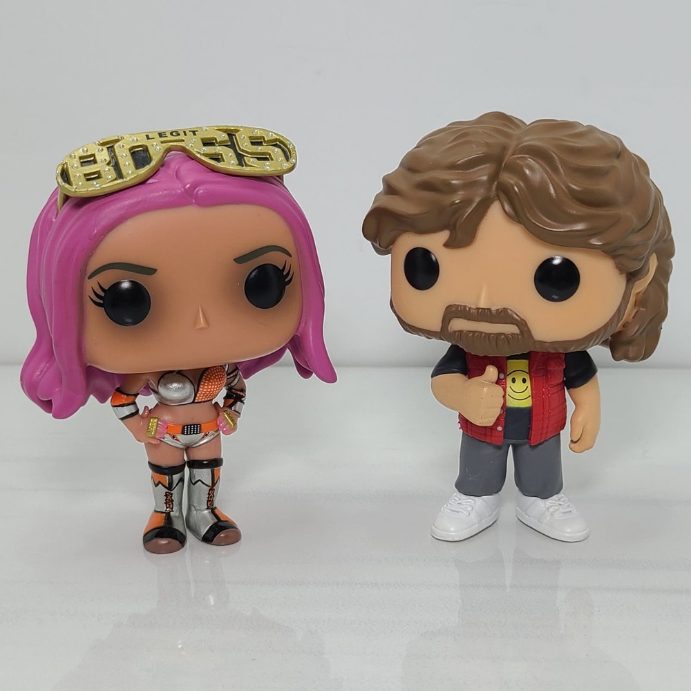 Set of 2 Funko Pop! WWE Series Characters Sasha Banks & Mike Foley Loose